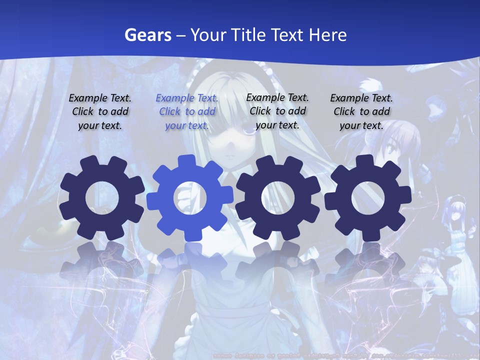 A Girl With Long Hair Standing In Front Of A Blue Background PowerPoint Template