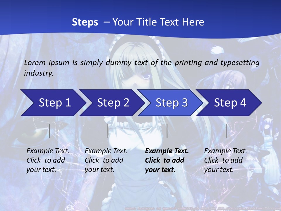 A Girl With Long Hair Standing In Front Of A Blue Background PowerPoint Template