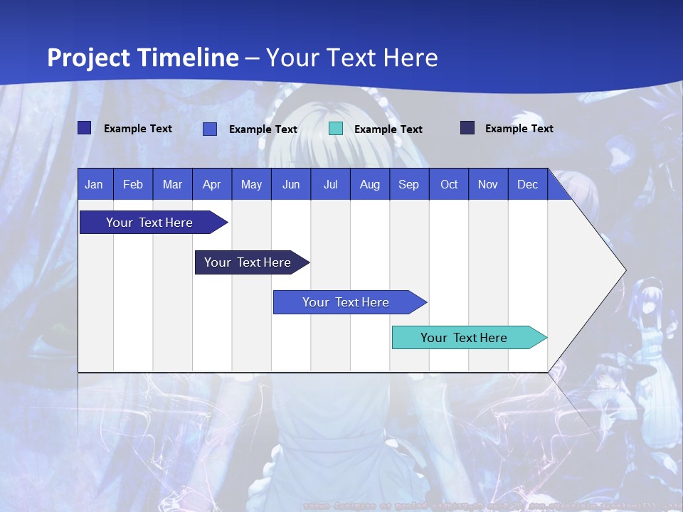 A Girl With Long Hair Standing In Front Of A Blue Background PowerPoint Template