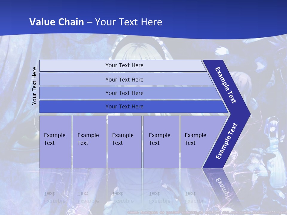 A Girl With Long Hair Standing In Front Of A Blue Background PowerPoint Template