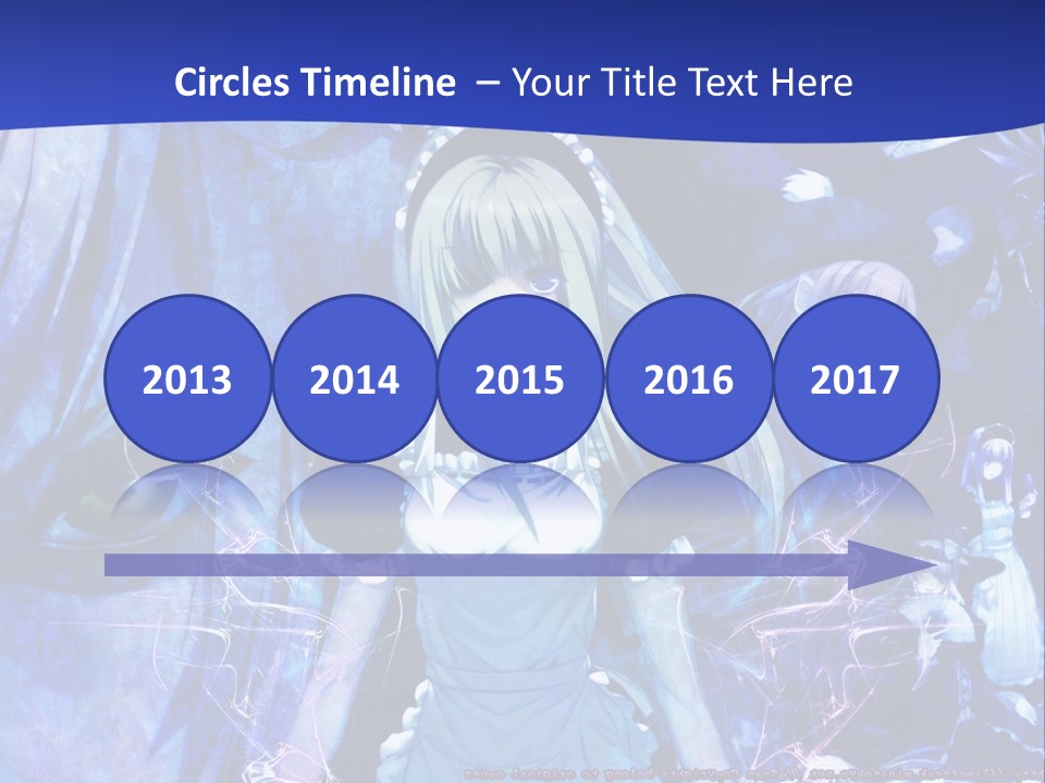 A Girl With Long Hair Standing In Front Of A Blue Background PowerPoint Template