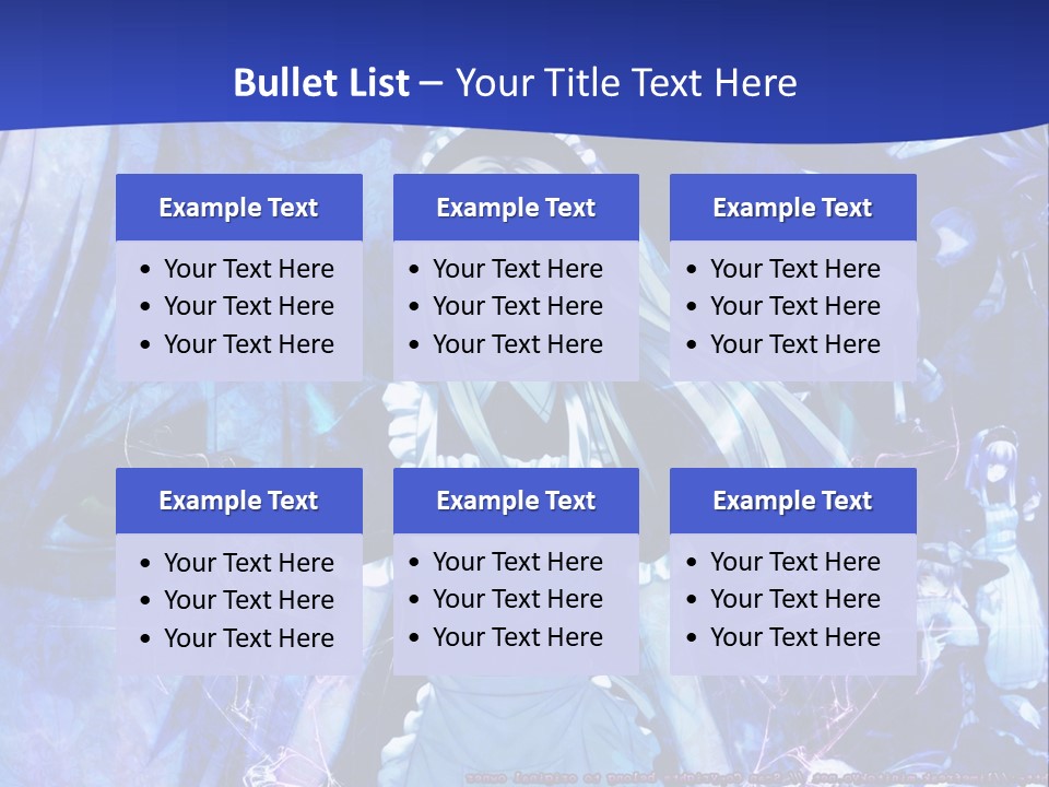 A Girl With Long Hair Standing In Front Of A Blue Background PowerPoint Template