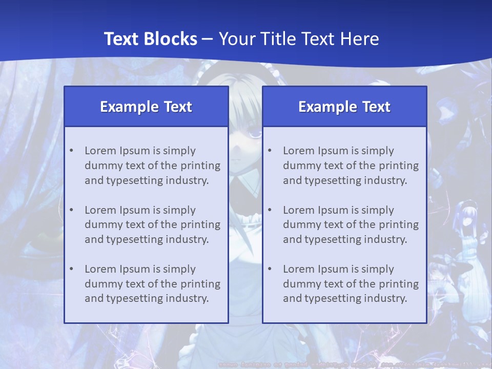 A Girl With Long Hair Standing In Front Of A Blue Background PowerPoint Template