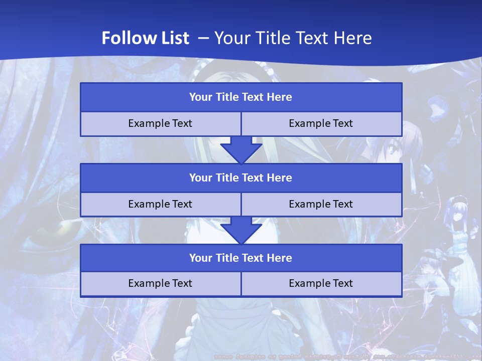 A Girl With Long Hair Standing In Front Of A Blue Background PowerPoint Template