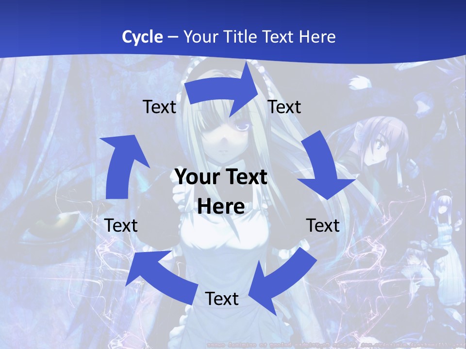 A Girl With Long Hair Standing In Front Of A Blue Background PowerPoint Template