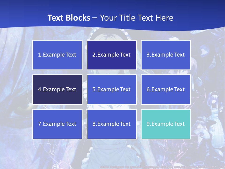 A Girl With Long Hair Standing In Front Of A Blue Background PowerPoint Template