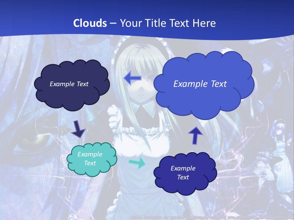 A Girl With Long Hair Standing In Front Of A Blue Background PowerPoint Template