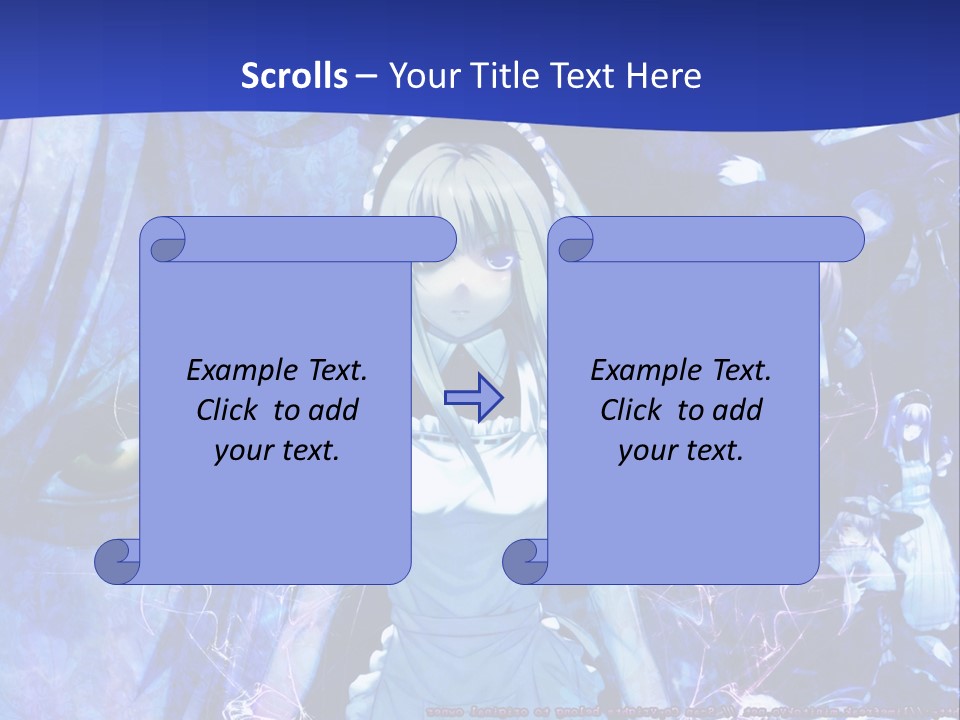 A Girl With Long Hair Standing In Front Of A Blue Background PowerPoint Template