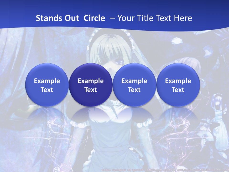 A Girl With Long Hair Standing In Front Of A Blue Background PowerPoint Template