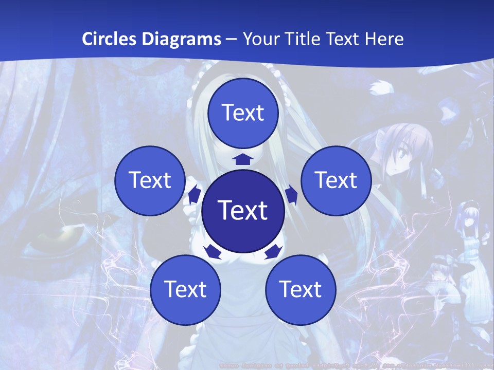 A Girl With Long Hair Standing In Front Of A Blue Background PowerPoint Template