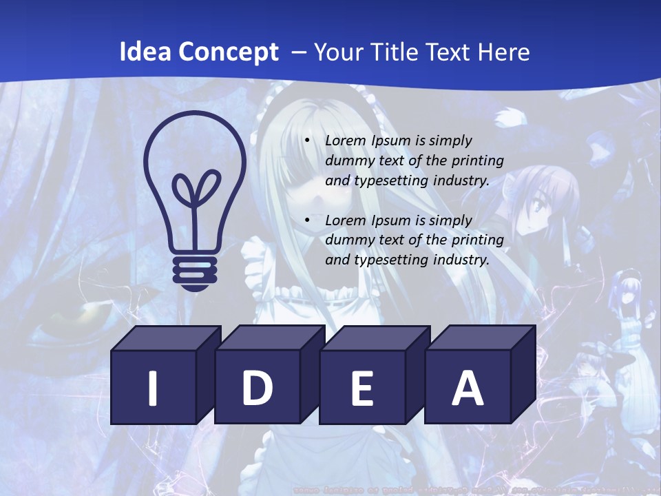 A Girl With Long Hair Standing In Front Of A Blue Background PowerPoint Template