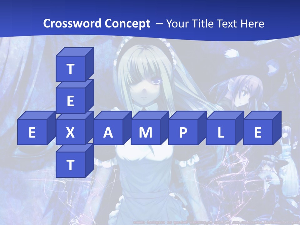 A Girl With Long Hair Standing In Front Of A Blue Background PowerPoint Template