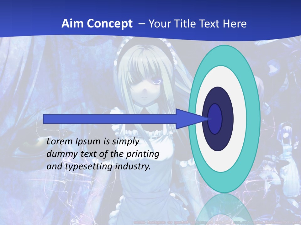 A Girl With Long Hair Standing In Front Of A Blue Background PowerPoint Template