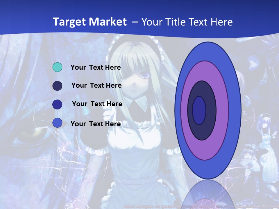 A Girl With Long Hair Standing In Front Of A Blue Background PowerPoint Template