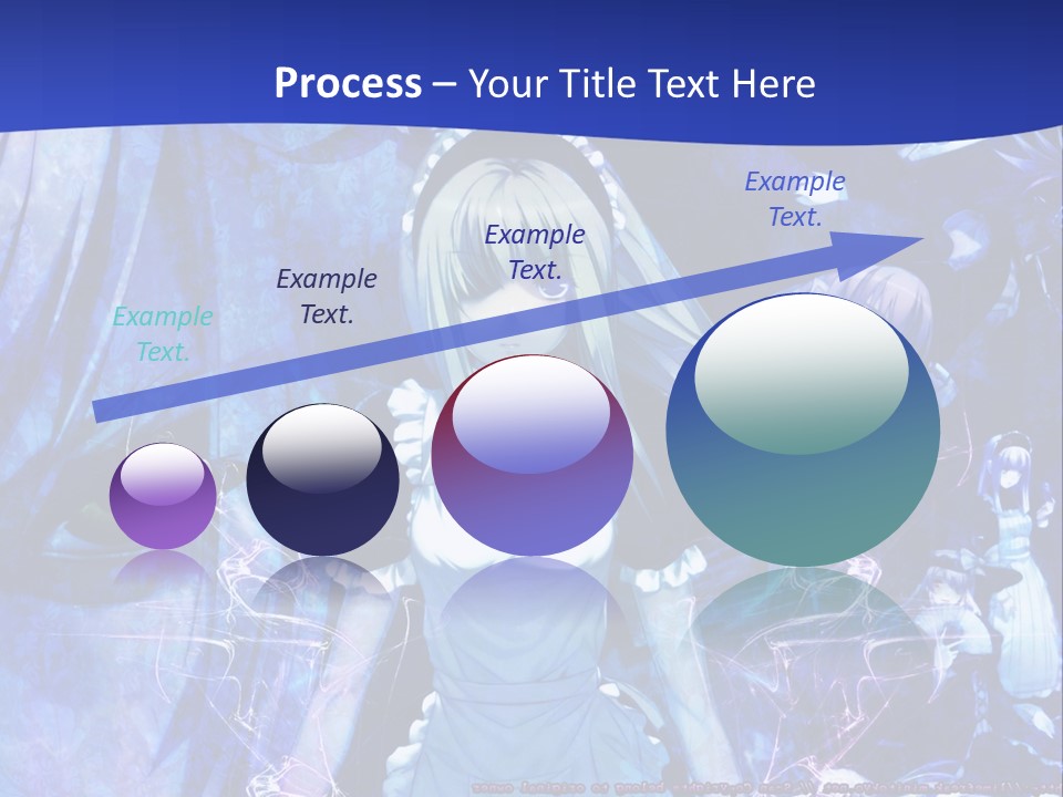 A Girl With Long Hair Standing In Front Of A Blue Background PowerPoint Template