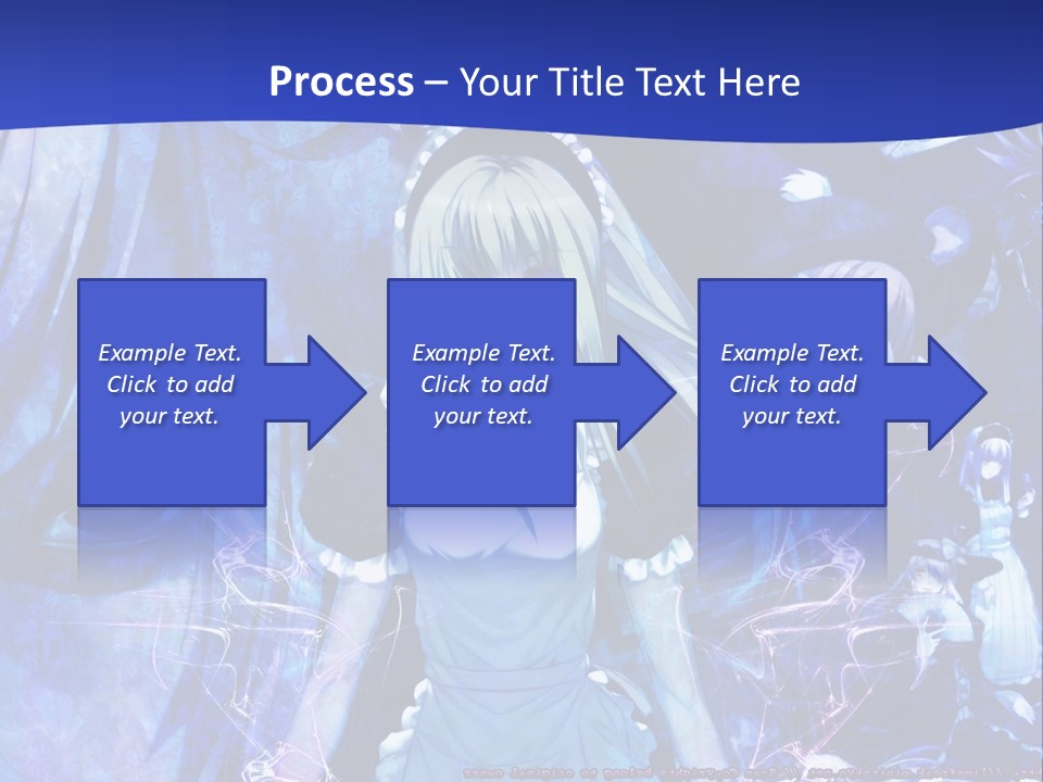 A Girl With Long Hair Standing In Front Of A Blue Background PowerPoint Template