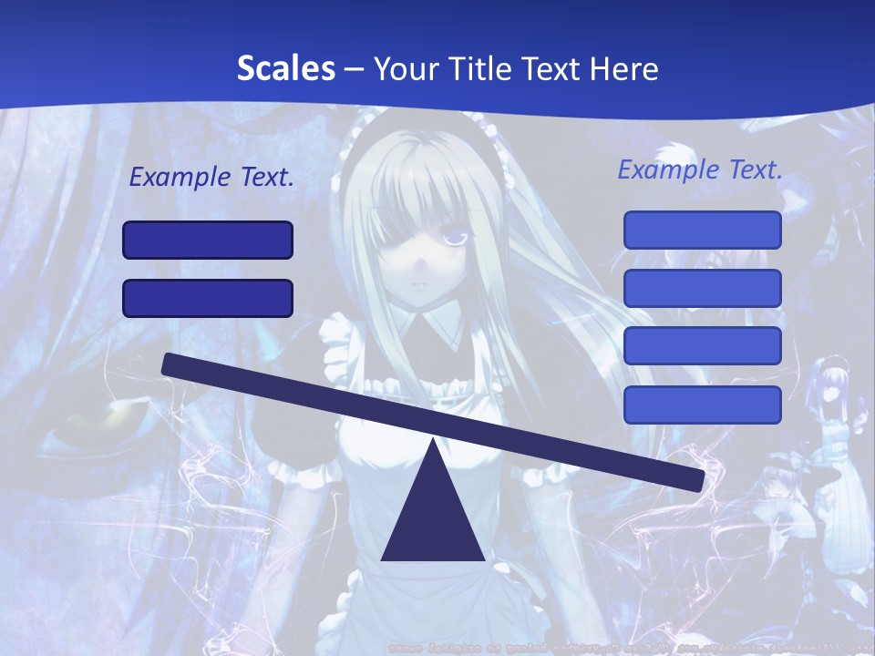 A Girl With Long Hair Standing In Front Of A Blue Background PowerPoint Template