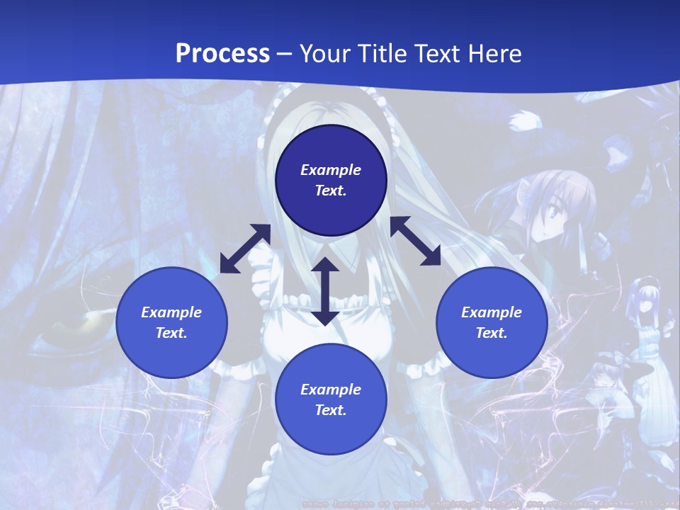 A Girl With Long Hair Standing In Front Of A Blue Background PowerPoint Template