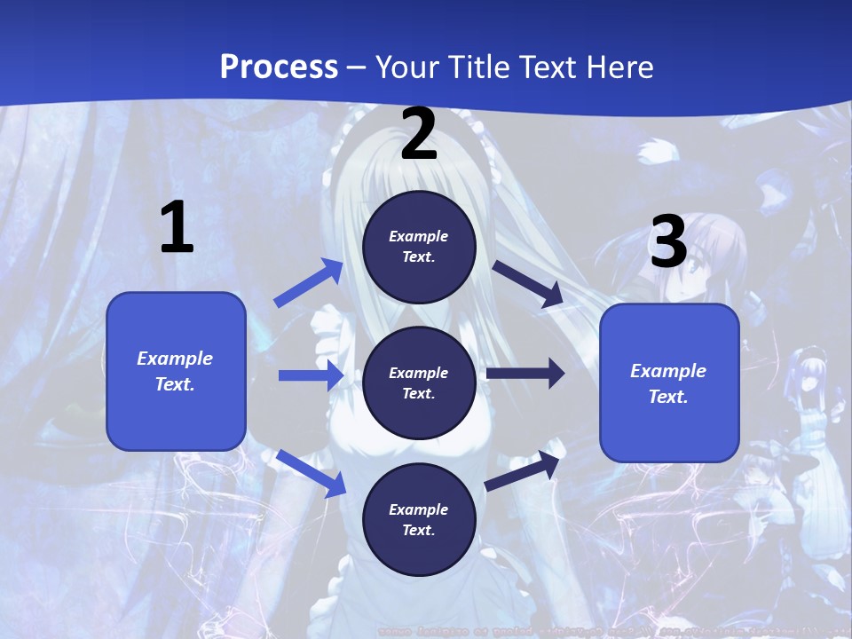 A Girl With Long Hair Standing In Front Of A Blue Background PowerPoint Template