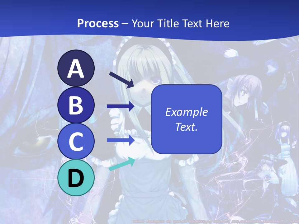 A Girl With Long Hair Standing In Front Of A Blue Background PowerPoint Template