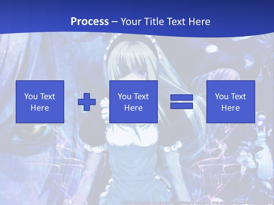 A Girl With Long Hair Standing In Front Of A Blue Background PowerPoint Template