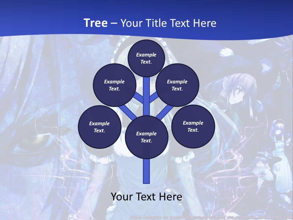 A Girl With Long Hair Standing In Front Of A Blue Background PowerPoint Template