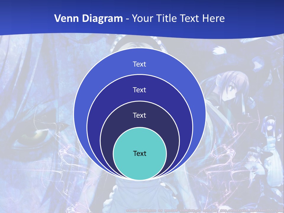 A Girl With Long Hair Standing In Front Of A Blue Background PowerPoint Template