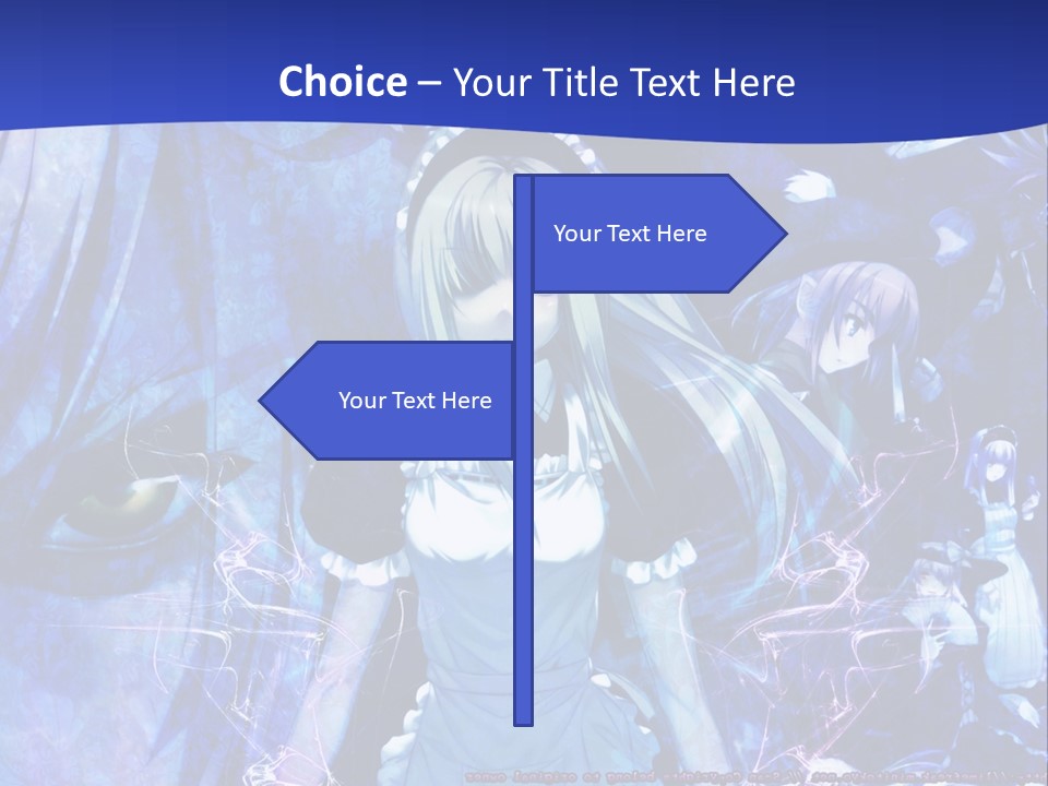 A Girl With Long Hair Standing In Front Of A Blue Background PowerPoint Template