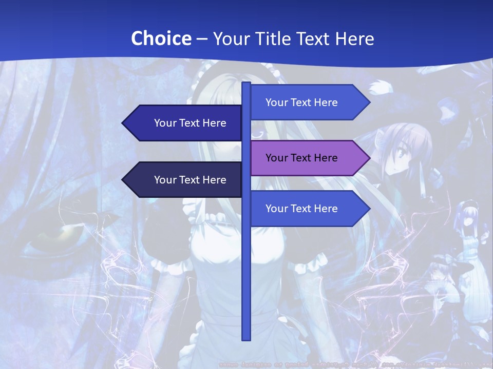 A Girl With Long Hair Standing In Front Of A Blue Background PowerPoint Template