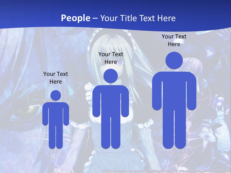 A Girl With Long Hair Standing In Front Of A Blue Background PowerPoint Template