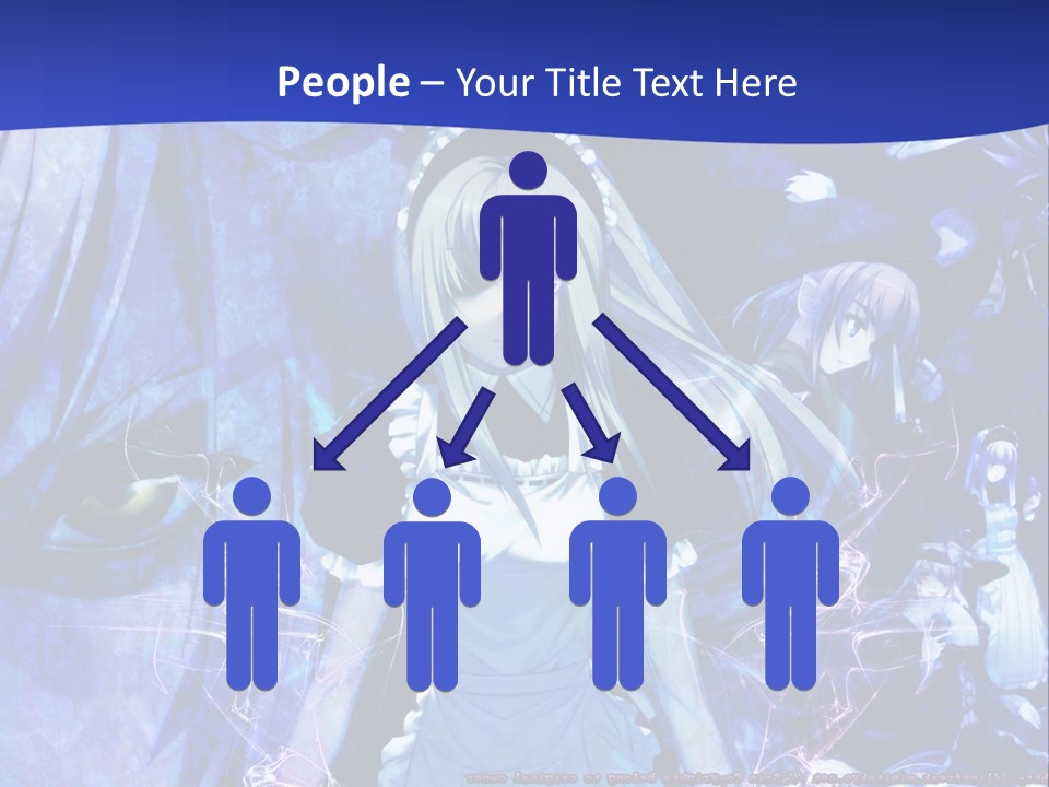 A Girl With Long Hair Standing In Front Of A Blue Background PowerPoint Template