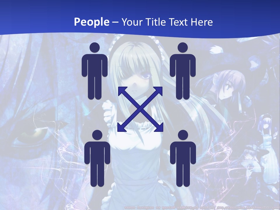 A Girl With Long Hair Standing In Front Of A Blue Background PowerPoint Template