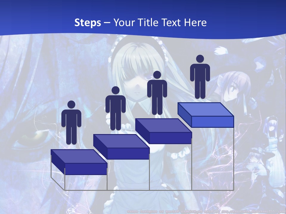 A Girl With Long Hair Standing In Front Of A Blue Background PowerPoint Template