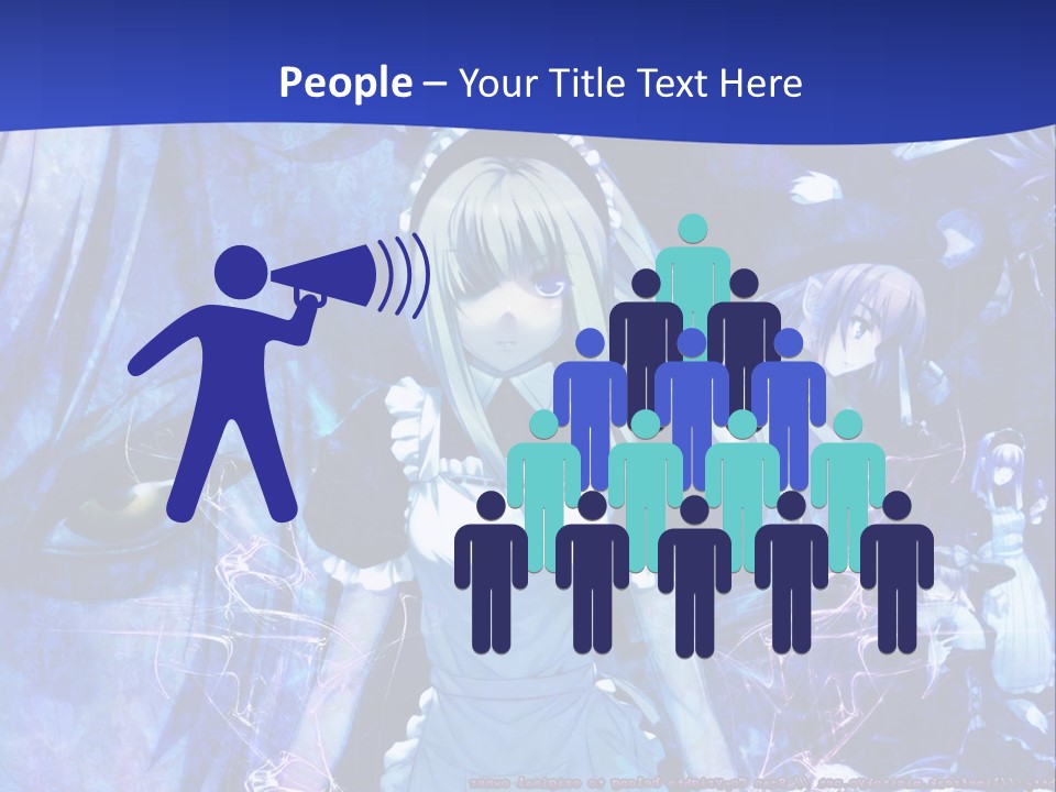 A Girl With Long Hair Standing In Front Of A Blue Background PowerPoint Template