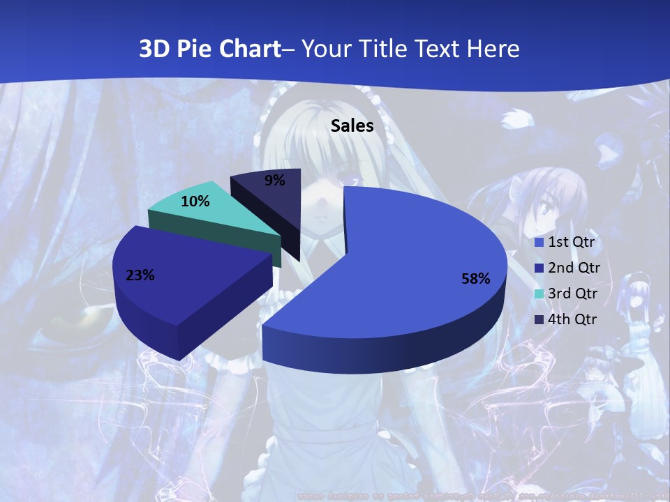 A Girl With Long Hair Standing In Front Of A Blue Background PowerPoint Template