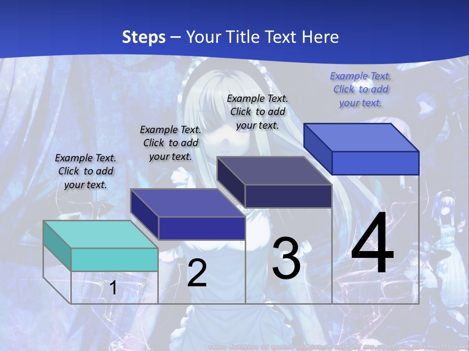 A Girl With Long Hair Standing In Front Of A Blue Background PowerPoint Template