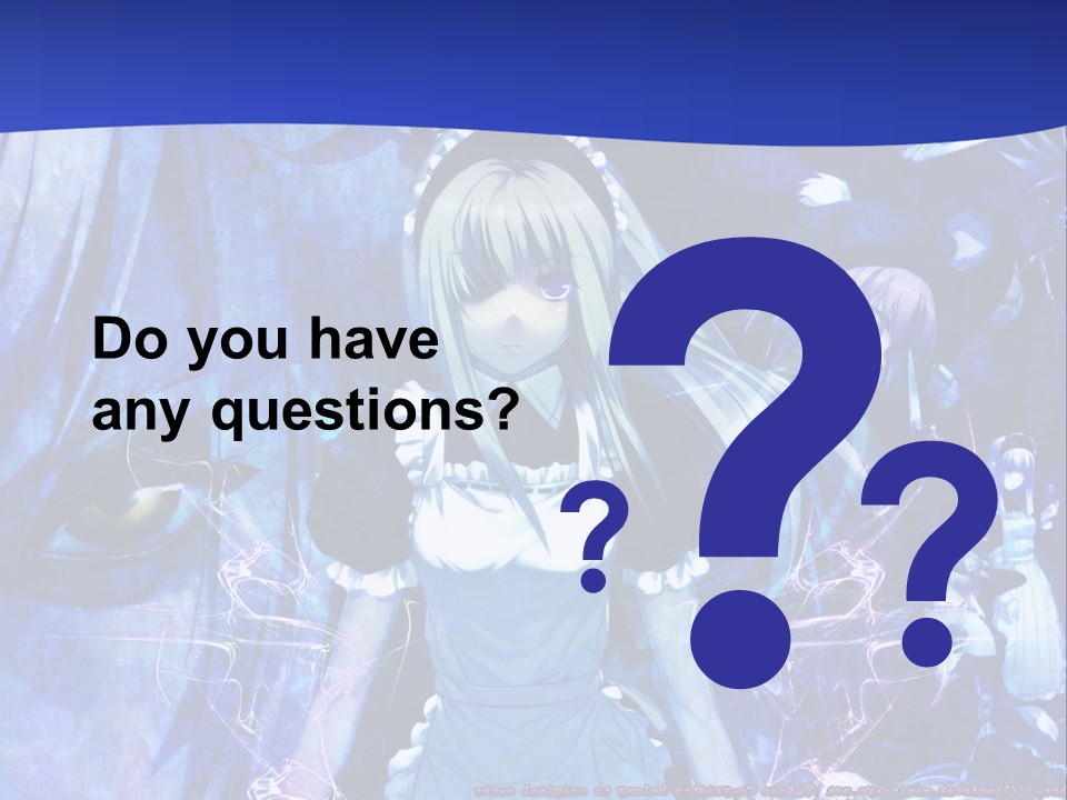 A Girl With Long Hair Standing In Front Of A Blue Background PowerPoint Template