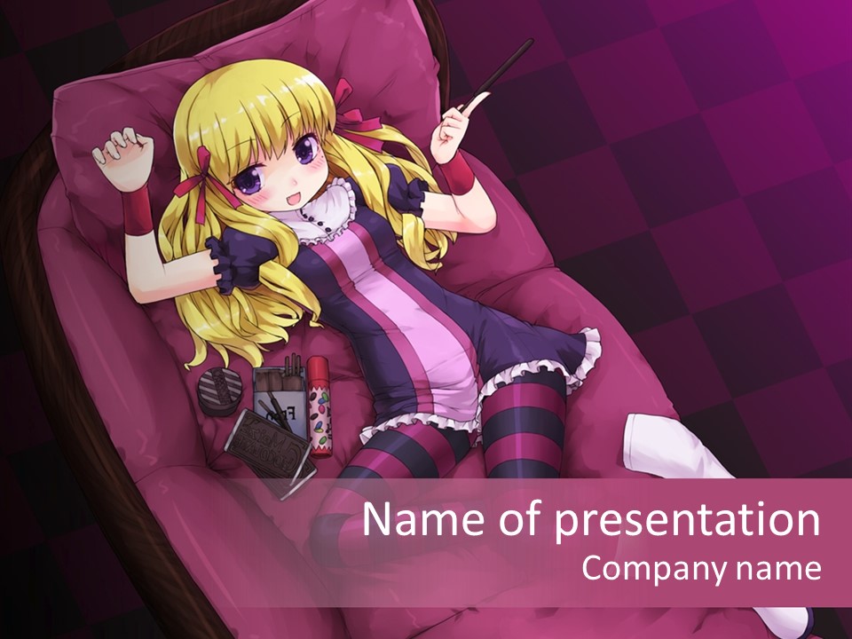 A Girl Sitting In A Chair With A Remote Control In Her Hand PowerPoint Template