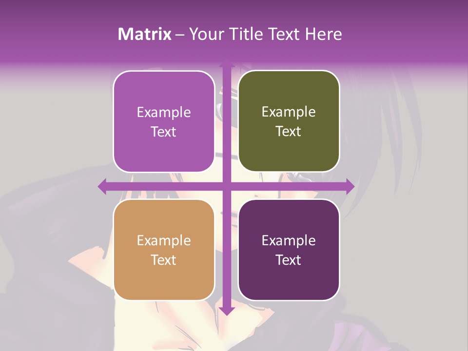 A Anime Character With Purple Hair And Glasses PowerPoint Template