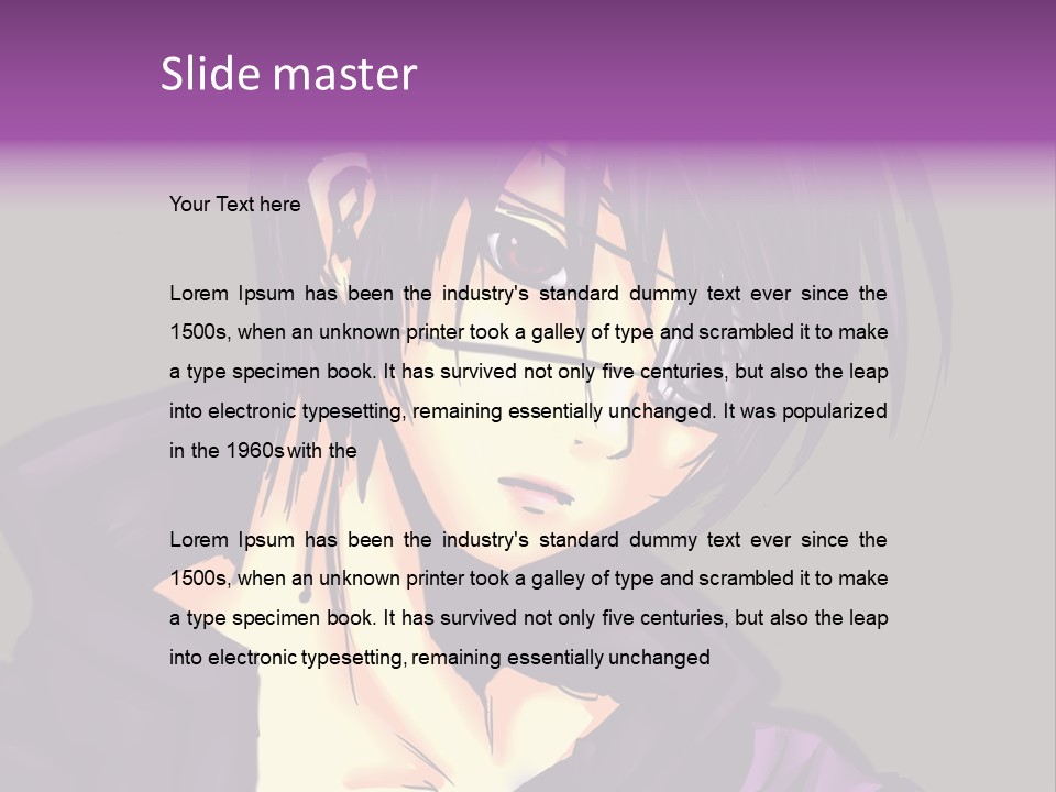 A Anime Character With Purple Hair And Glasses PowerPoint Template