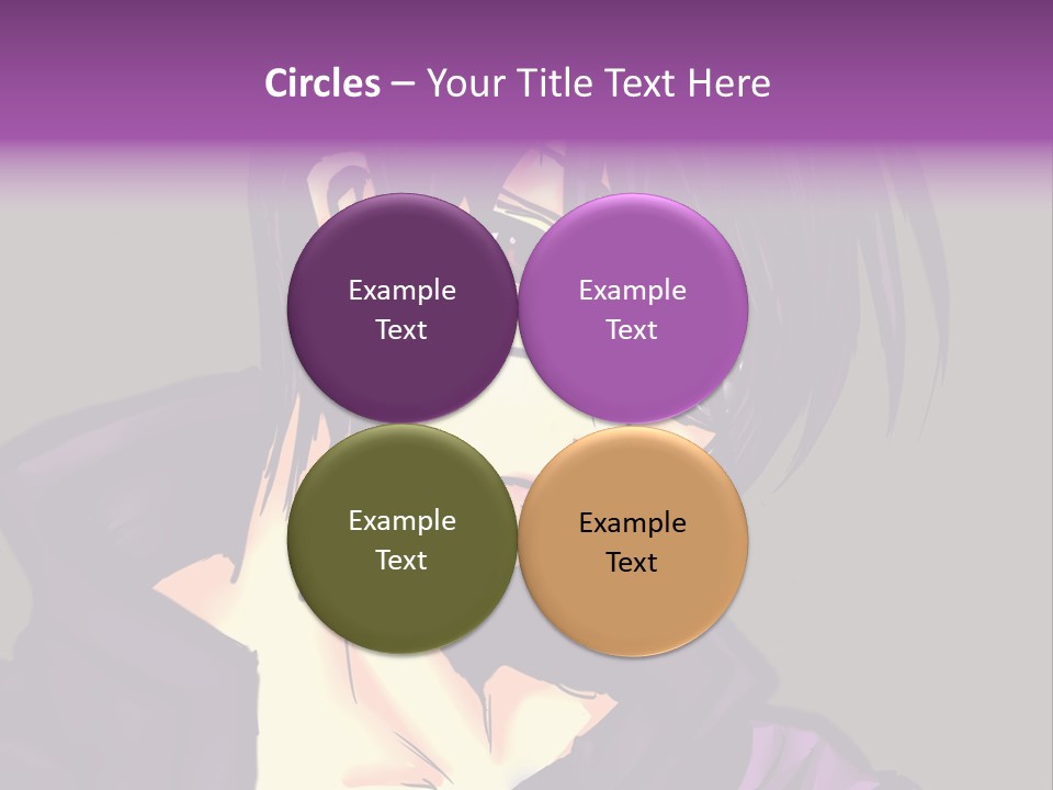 A Anime Character With Purple Hair And Glasses PowerPoint Template