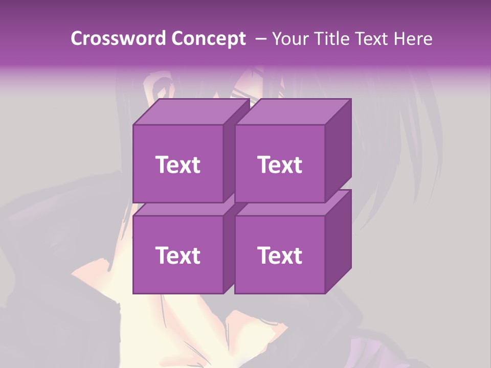 A Anime Character With Purple Hair And Glasses PowerPoint Template