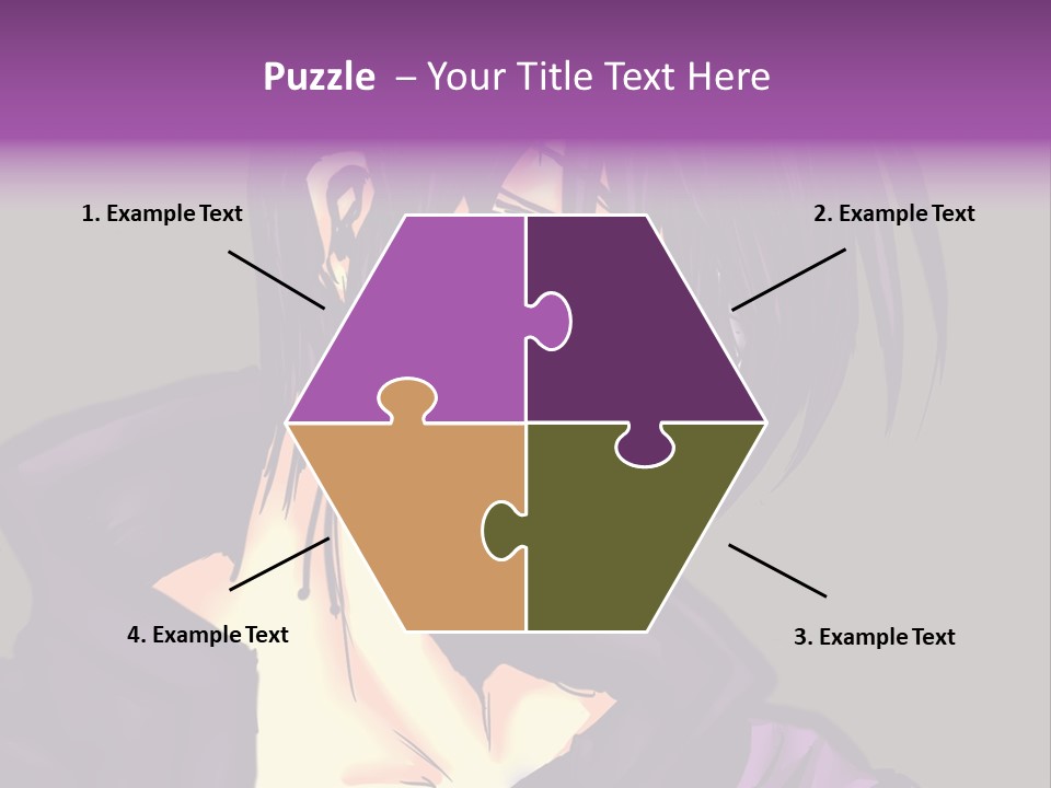 A Anime Character With Purple Hair And Glasses PowerPoint Template