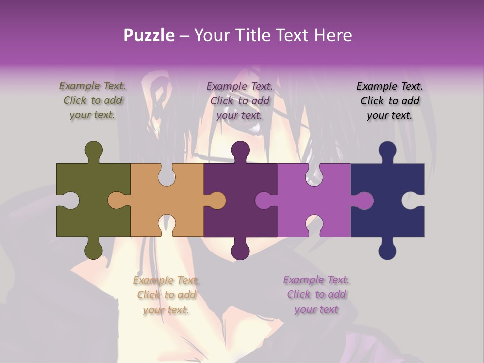 A Anime Character With Purple Hair And Glasses PowerPoint Template