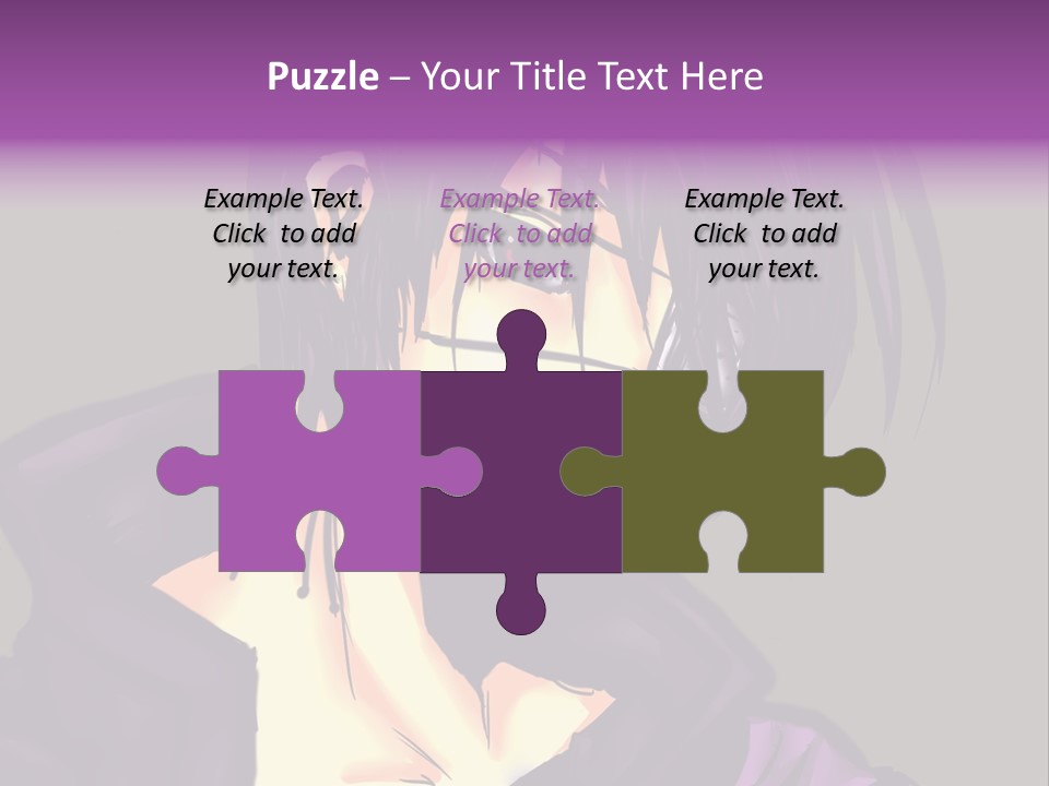 A Anime Character With Purple Hair And Glasses PowerPoint Template