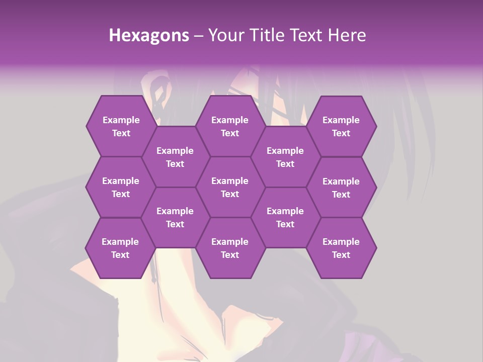A Anime Character With Purple Hair And Glasses PowerPoint Template