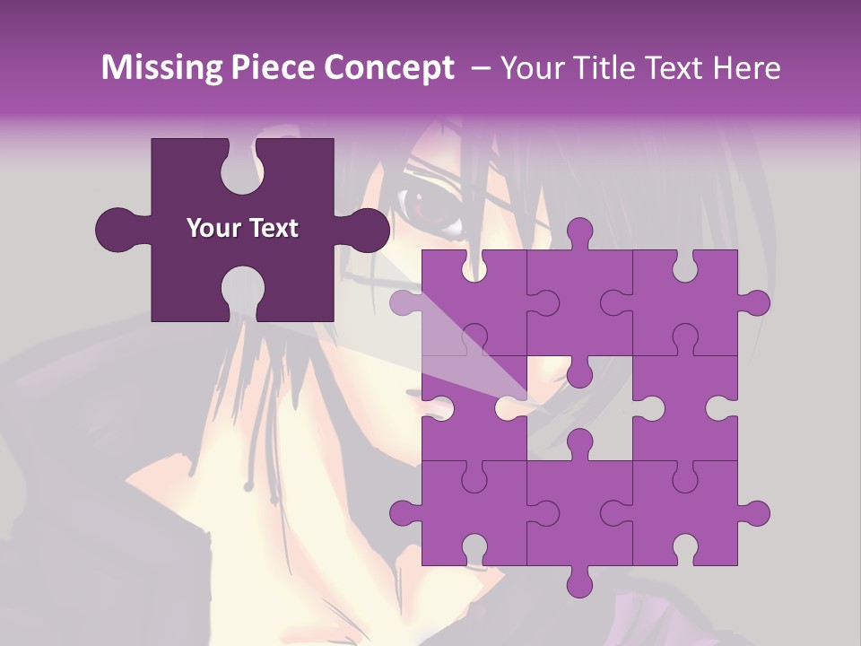 A Anime Character With Purple Hair And Glasses PowerPoint Template