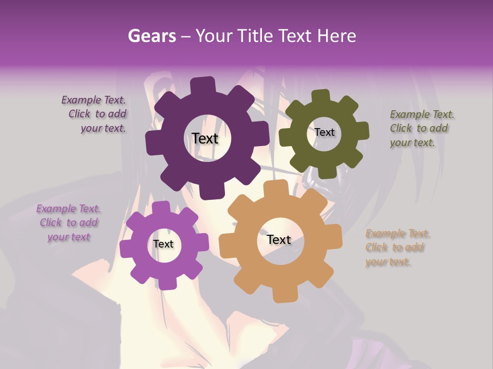 A Anime Character With Purple Hair And Glasses PowerPoint Template