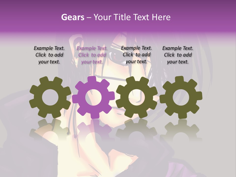 A Anime Character With Purple Hair And Glasses PowerPoint Template