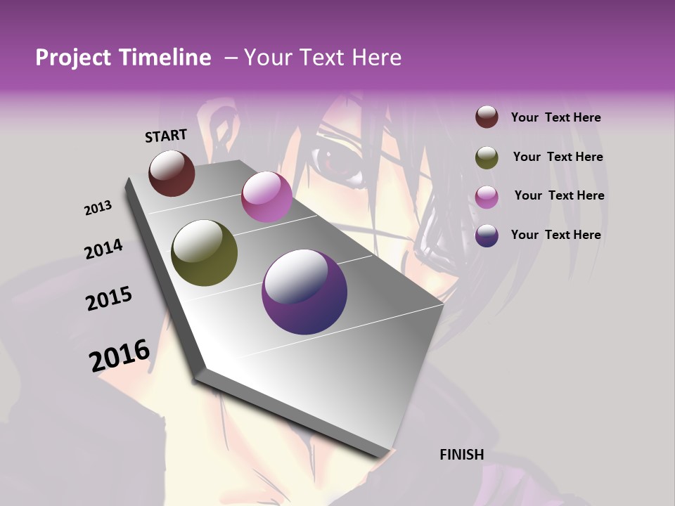 A Anime Character With Purple Hair And Glasses PowerPoint Template